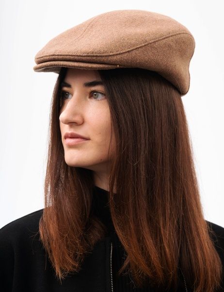 Кепі вовняне FLAT CAP-B XX світло-коричневий АКСЕСУАРНЯ ORNAMENT