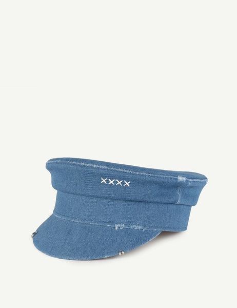 Кепка-картуз джинсова BAKERBOY CAP SF DENIM XX синій (зі срібною фурнітурою) АКСЕСУАРНЯ ORNAMENT