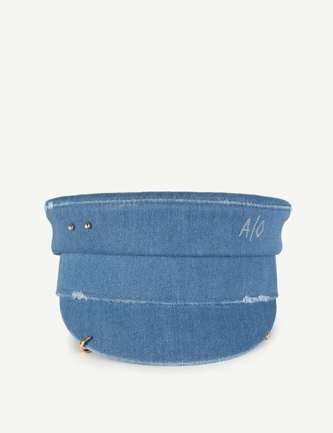 Кепка-картуз джинсова BAKERBOY CAP SF DENIM AO синій (із золотою фурнітурою) АКСЕСУАРНЯ ORNAMENT