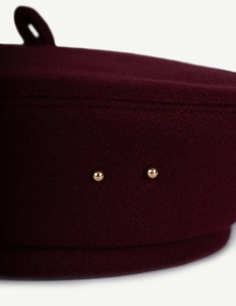 Берет жіночий вовняний BERET CASH марсаловий АКСЕСУАРНЯ ORNAMENT